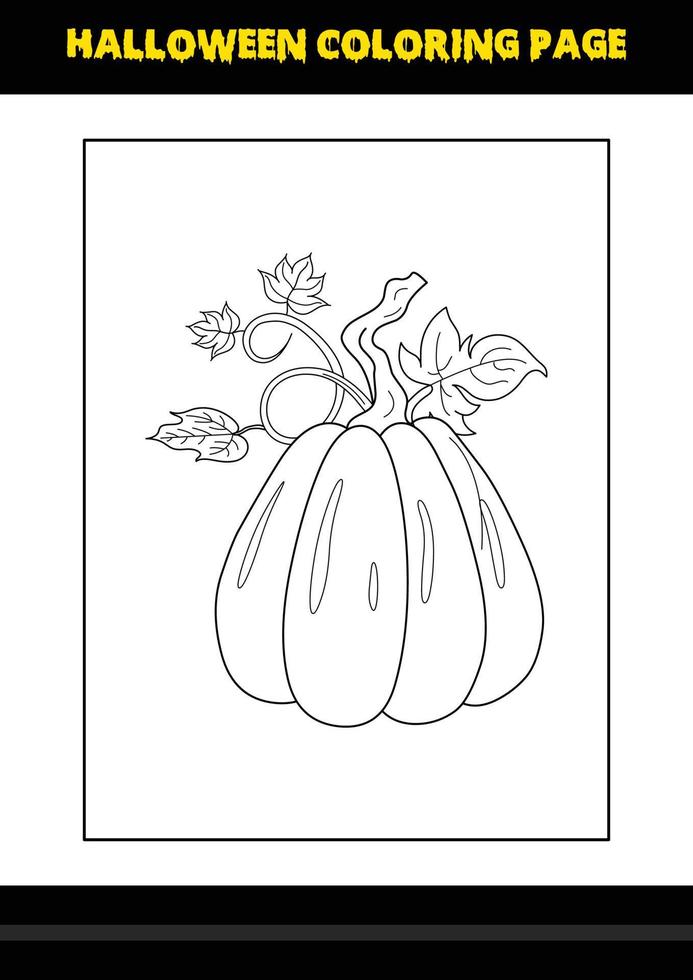Halloween coloring page for kids. Line art coloring page design for kids. vector