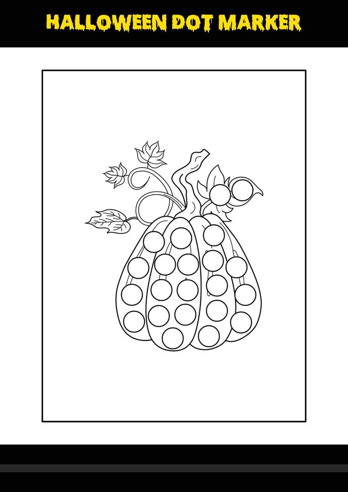 Halloween dot coloring page for kids. Line art coloring page design for kids. vector