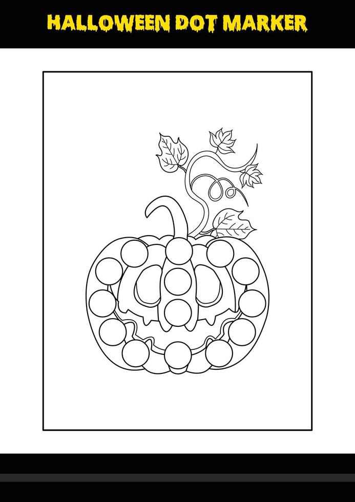 Halloween dot coloring page for kids. Line art coloring page design for kids. vector