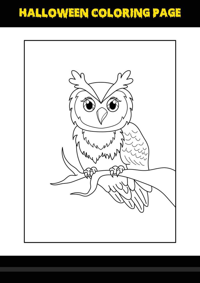 Halloween coloring page for kids. Line art coloring page design for kids. vector