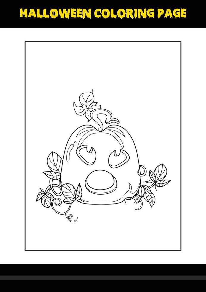 Halloween coloring page for kids. Line art coloring page design for kids. vector