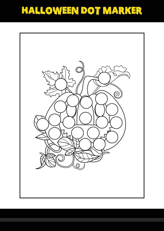 Halloween dot coloring page for kids. Line art coloring page design for kids. vector