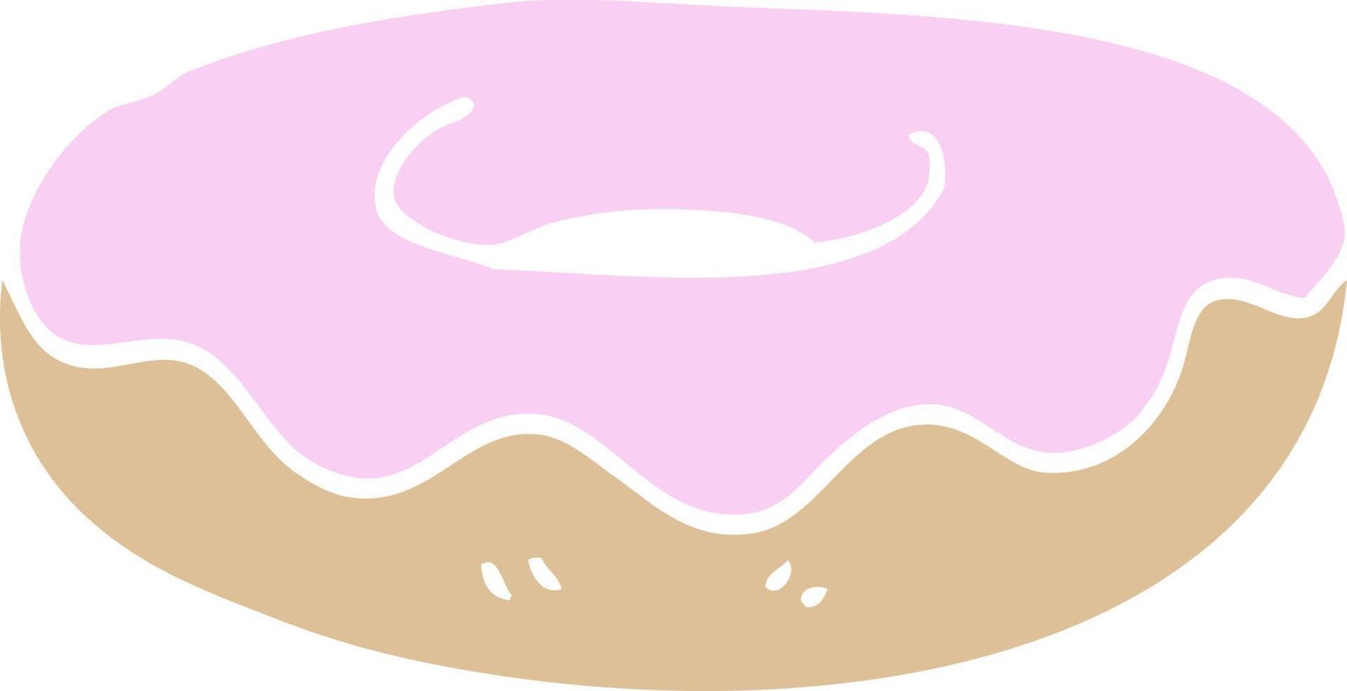 cartoon doodle iced donut vector