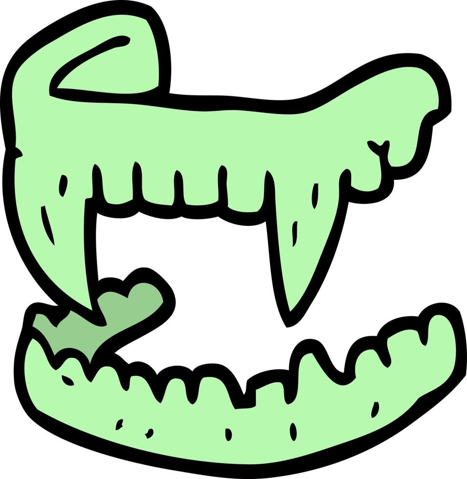 cartoon doodle vampire fangs vector
