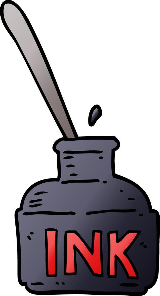 cartoon doodle ink bottle vector