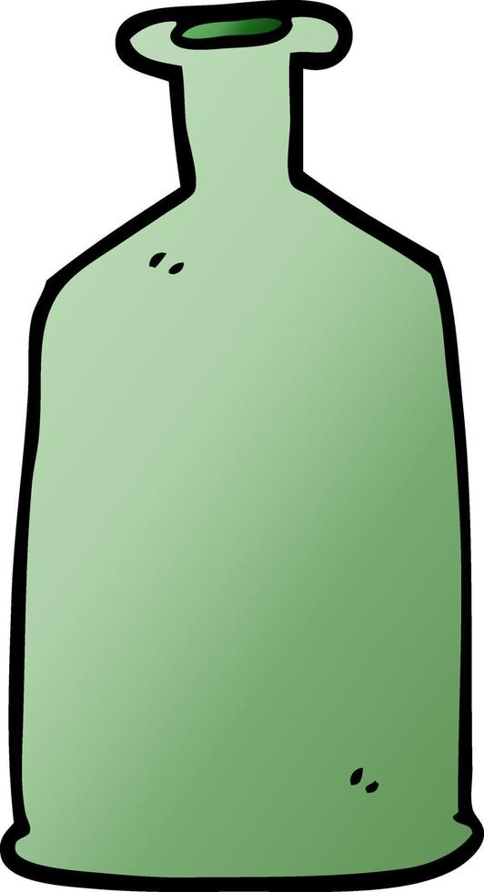 caricatura, garabato, verde, botella vector