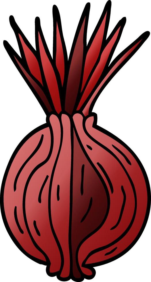 cartoon doodle sprouting onion vector