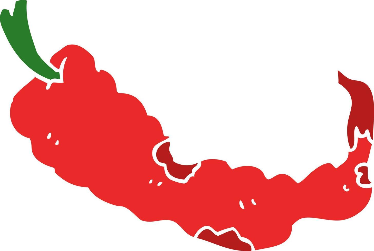 flat color style cartoon chili pepper vector