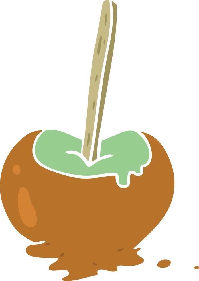 manzana de caramelo de dibujos animados de estilo de color plano vector