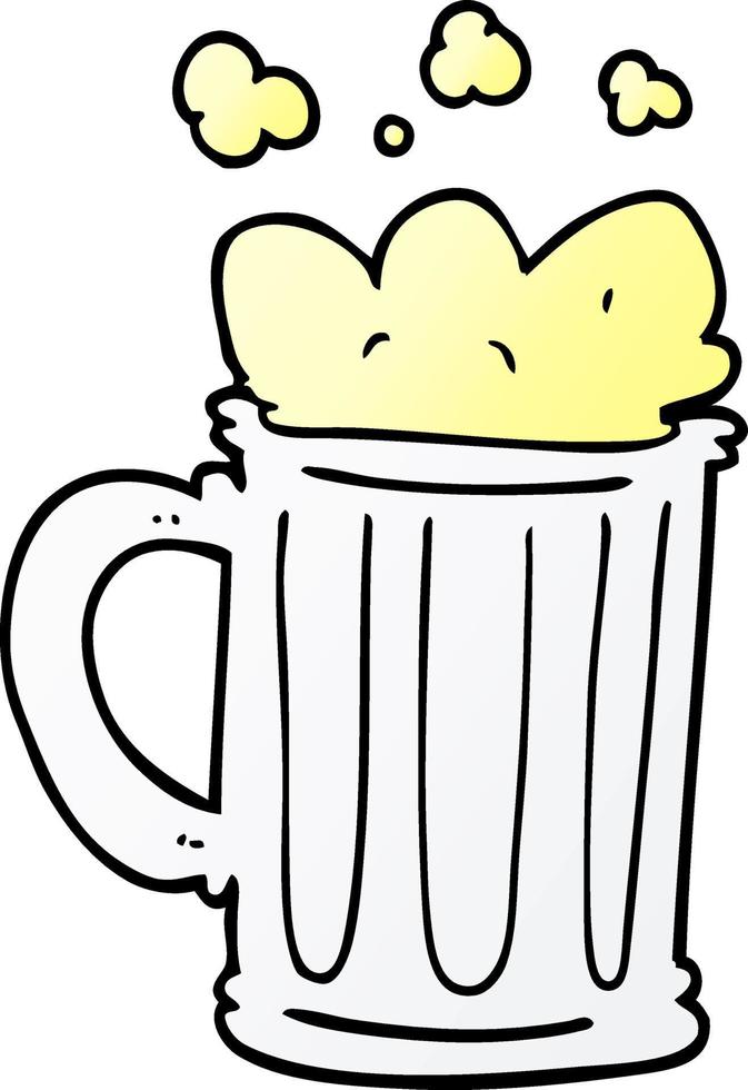 cartoon doodle pint of beer vector