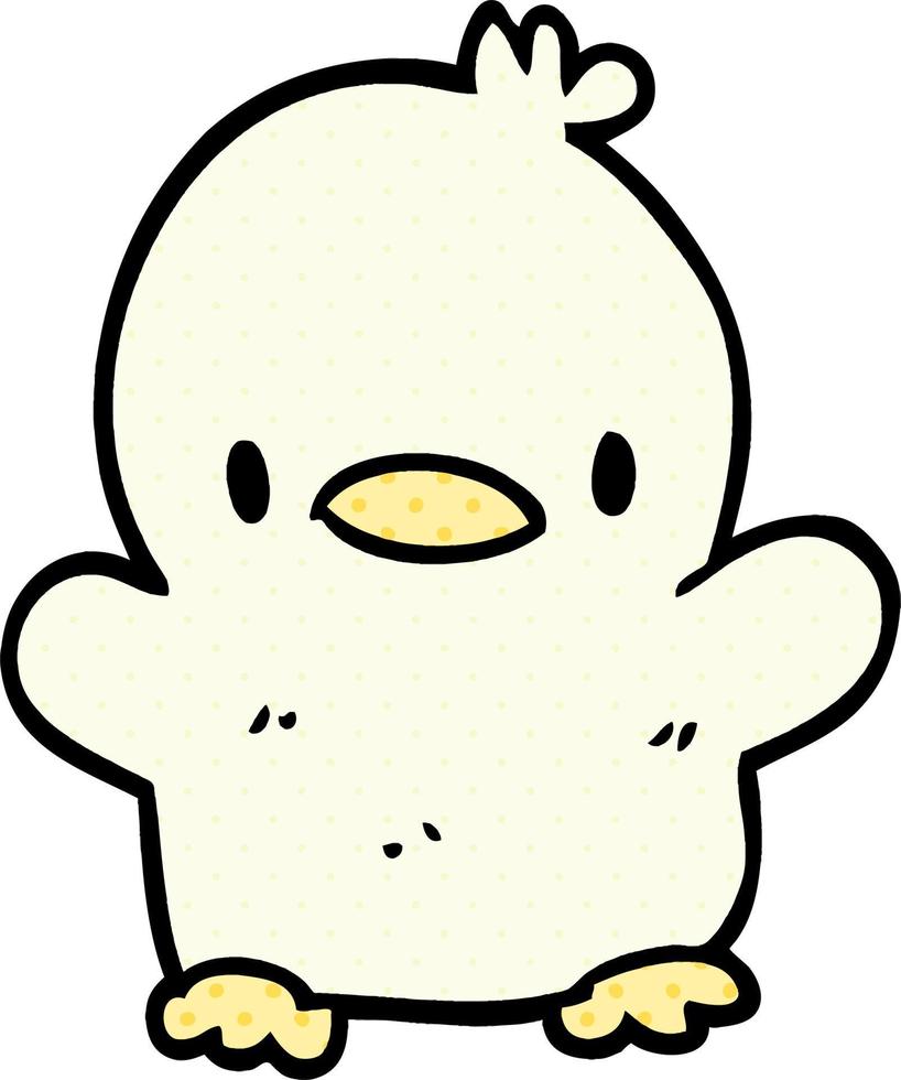 cartoon doodle baby duck vector