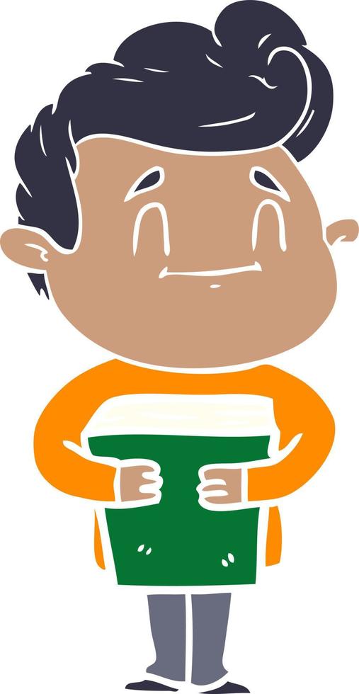 hombre de dibujos animados de estilo de color plano feliz vector