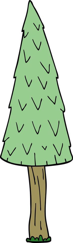 caricatura, garabato, árbol de navidad vector