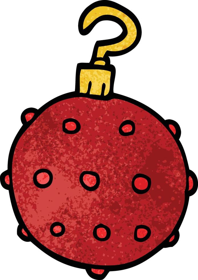 cartoon doodle red bauble vector