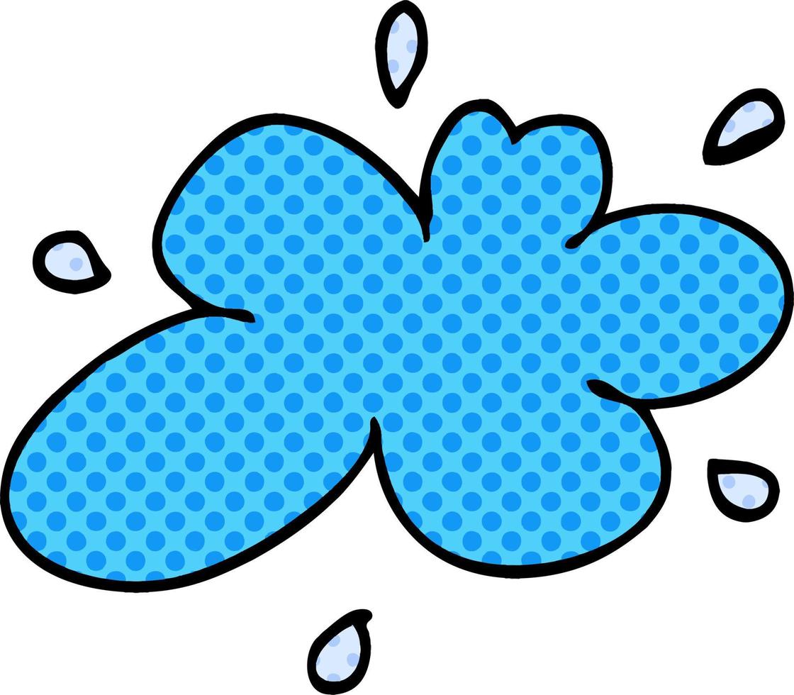 cartoon doodle water splash vector