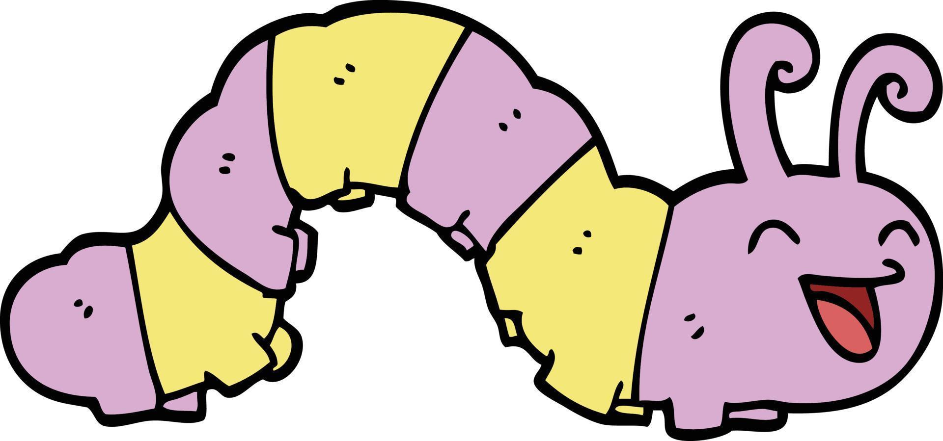 cute cartoon doodle caterpillar vector