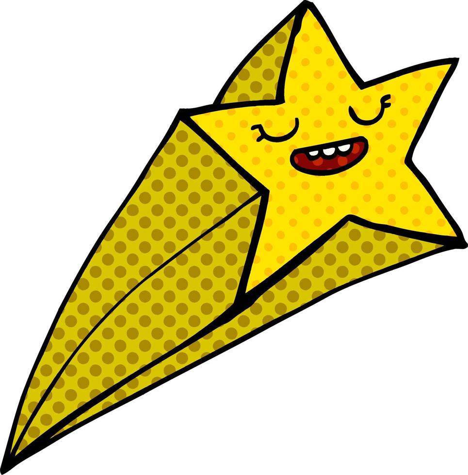 cartoon doodle shooting star vector