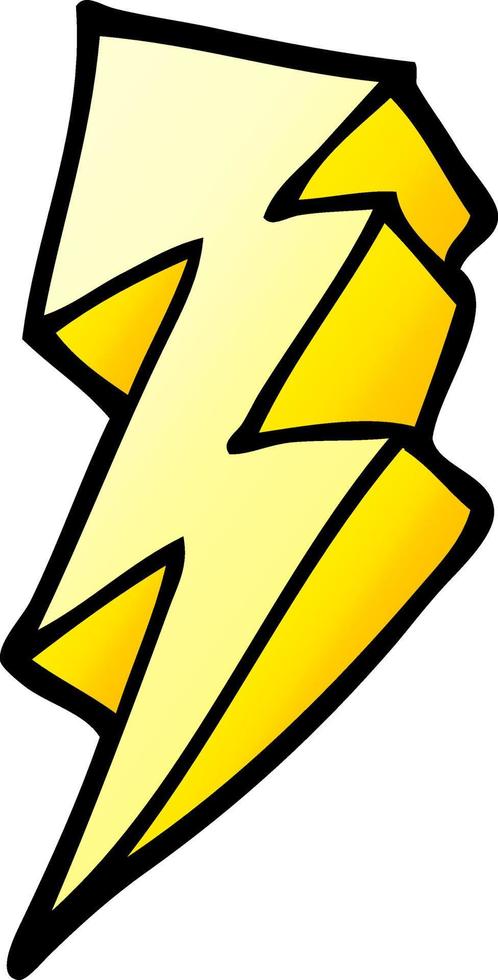 cartoon doodle lightning bolt vector