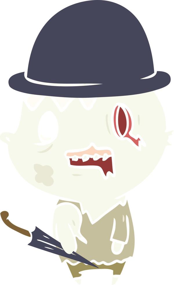 flat color style cartoon business zombie vector