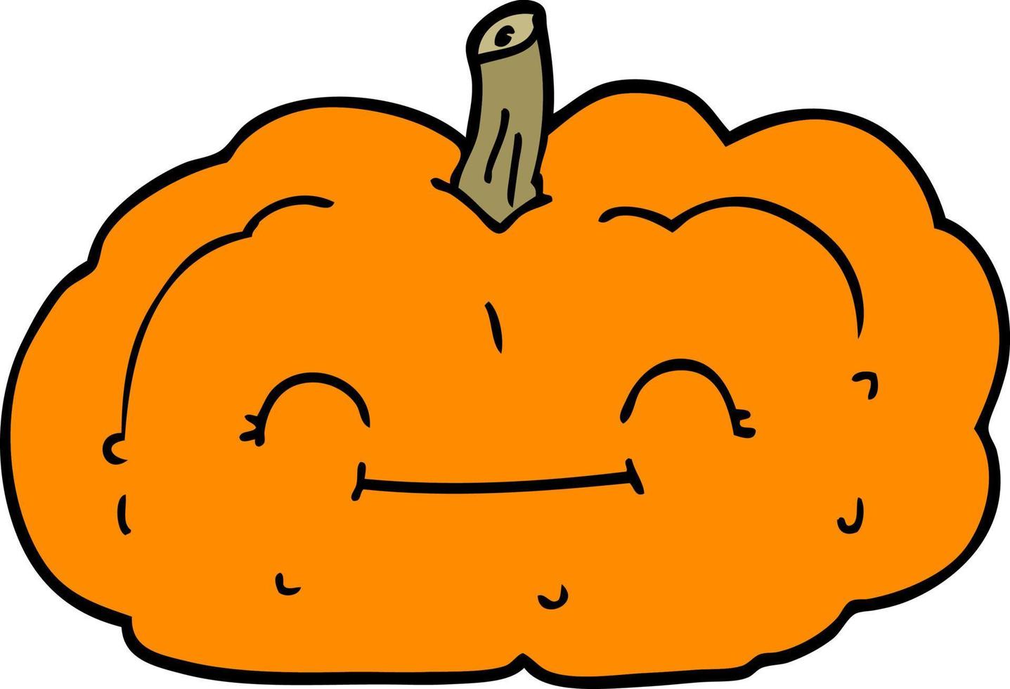 cartoon doodle happy pumpkin vector