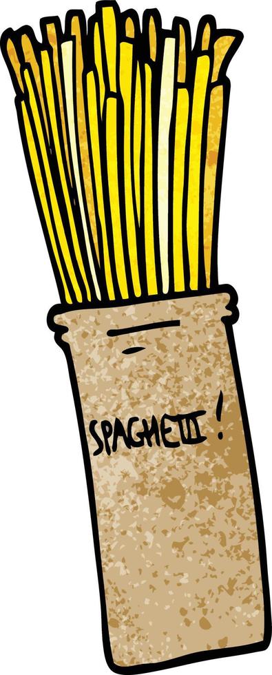 cartoon doodle  jar of spaghetti vector