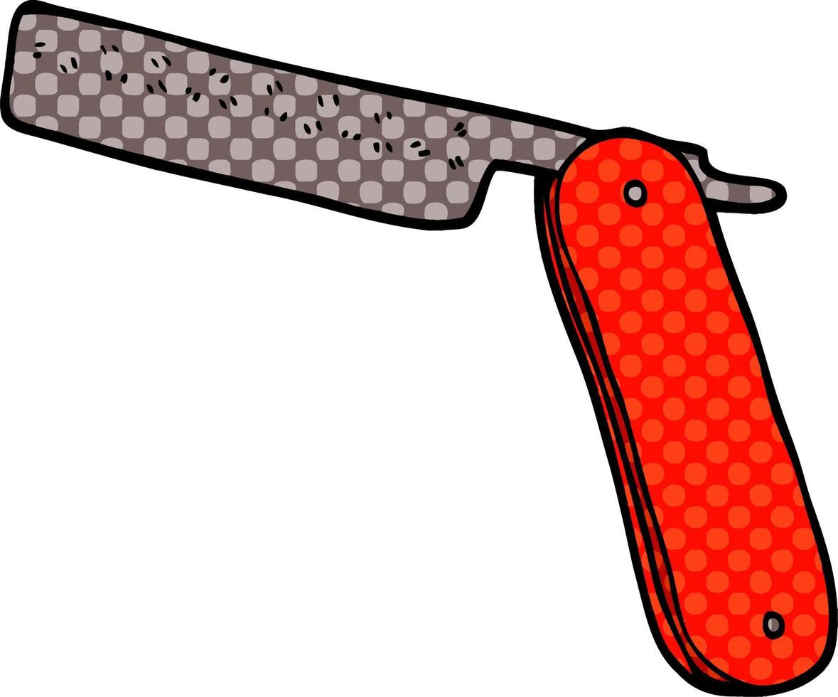 cartoon doodle cut throat razor vector
