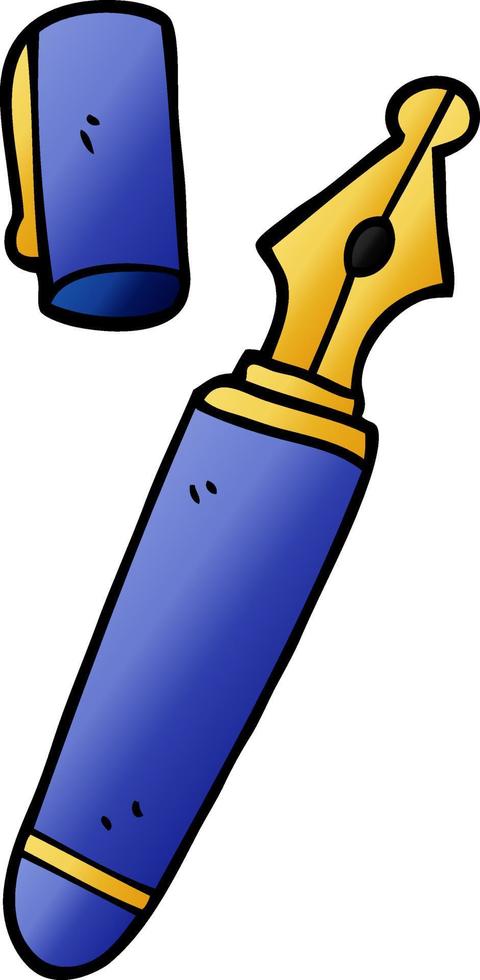 cartoon doodle fountain pen vector
