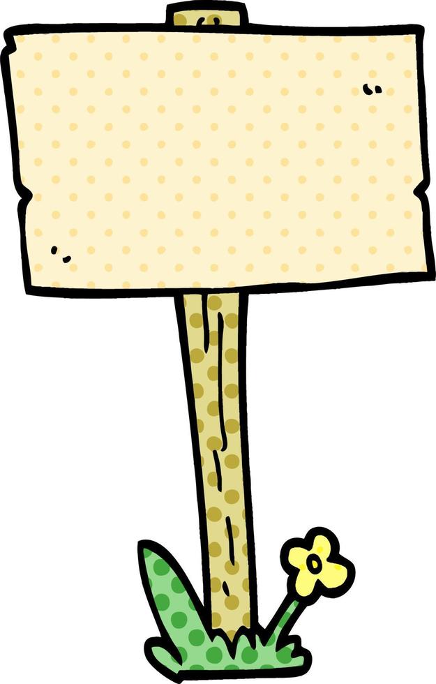 cartoon doodle sign post vector
