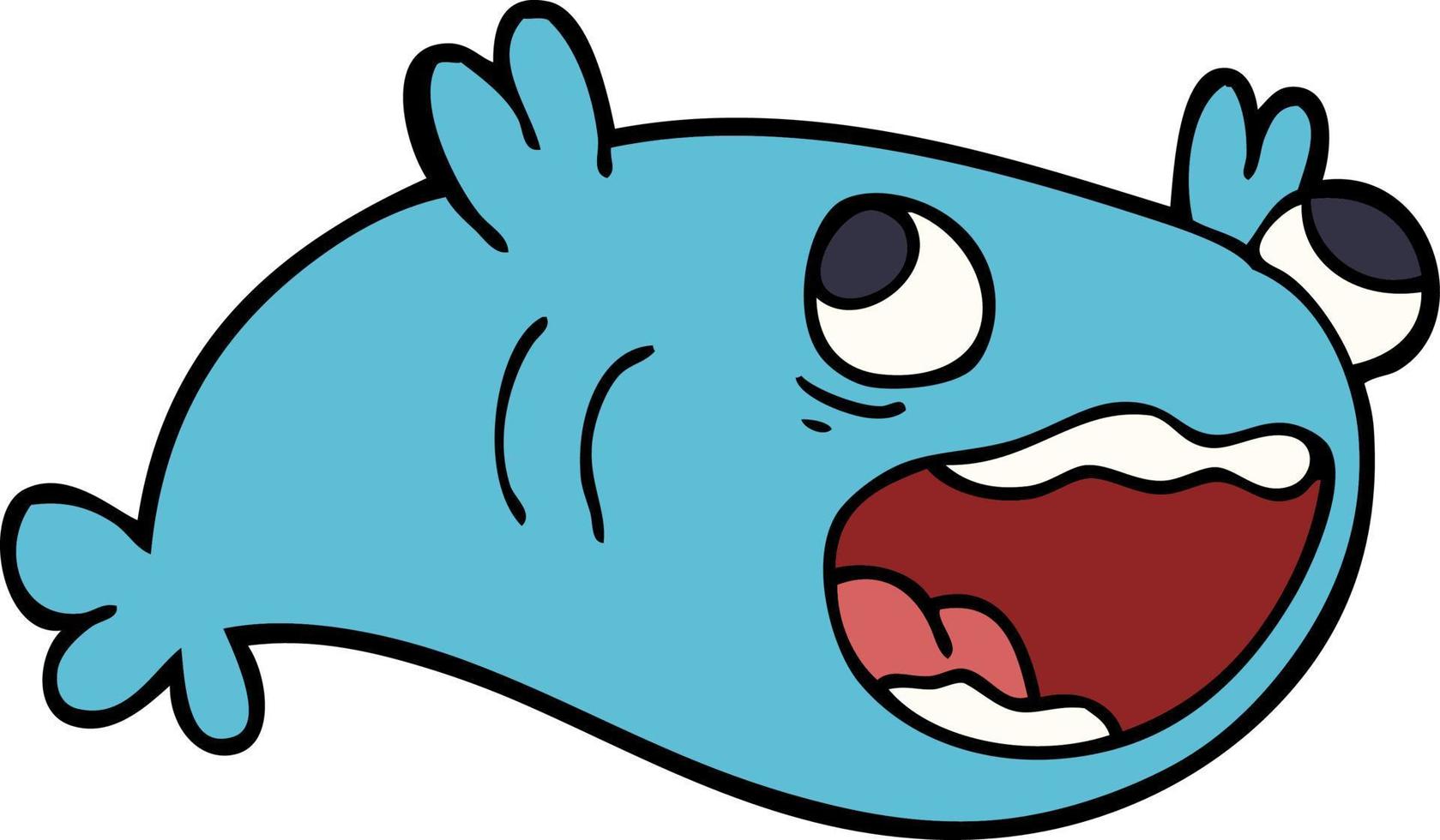 cartoon doodle of a fish vector