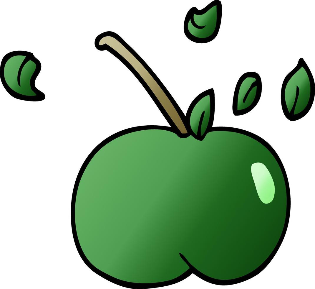 cartoon doodle juicy apple vector