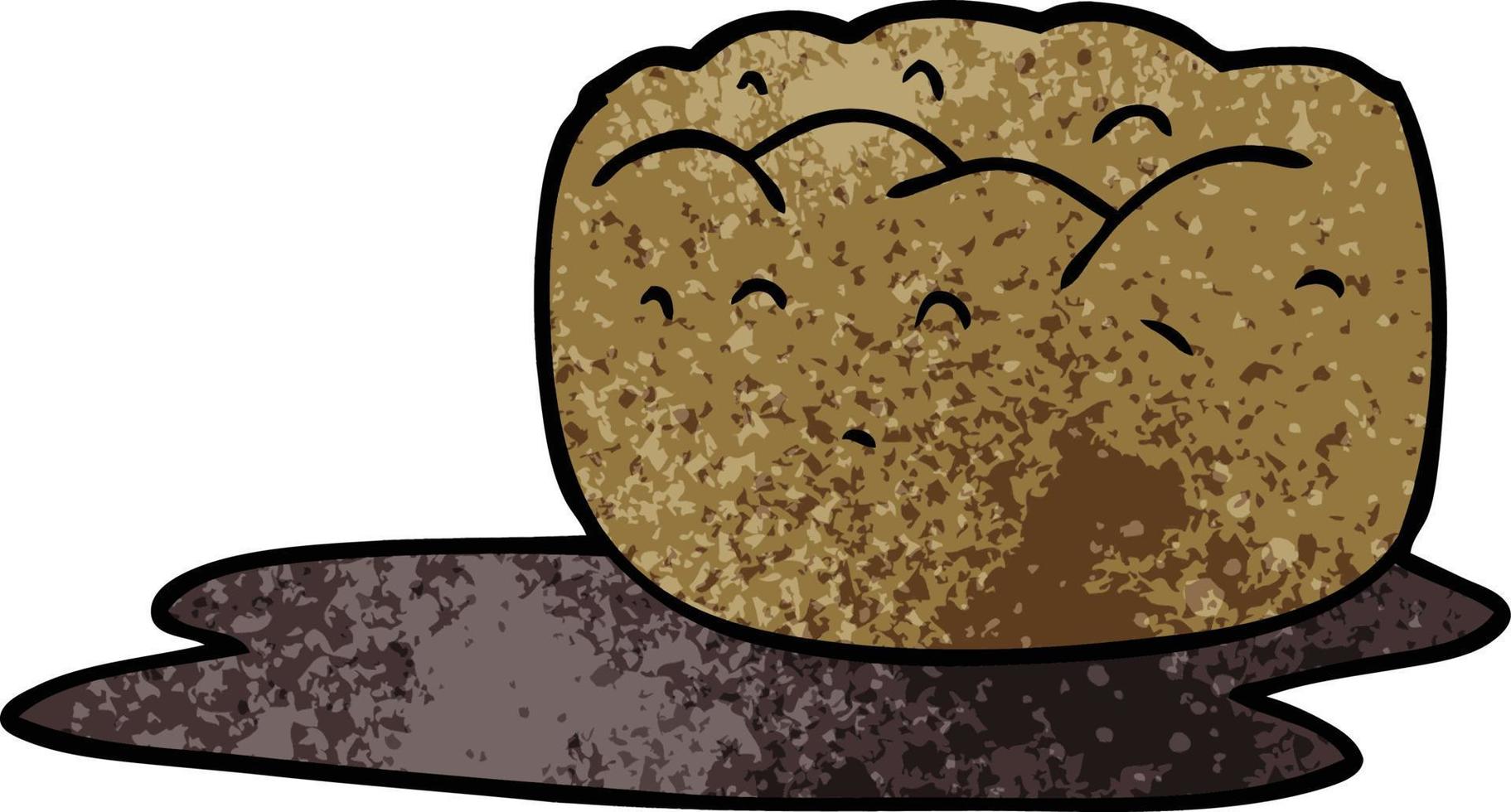 cartoon doodle yorkshire pudding and gravy vector