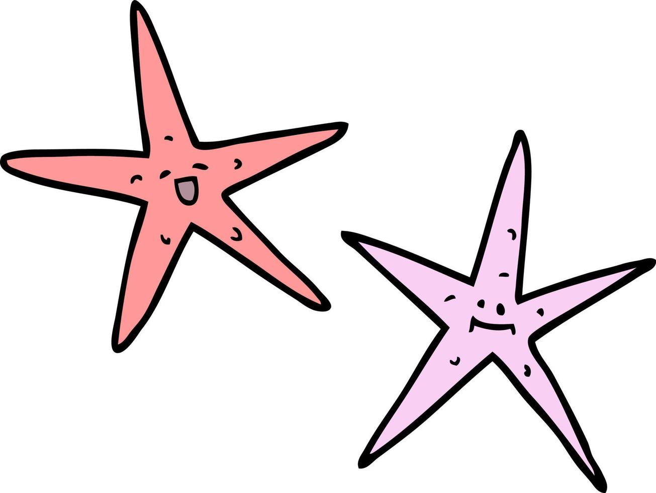 cartoon doodle star fish vector