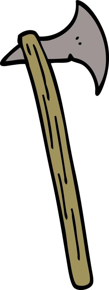cartoon doodle long axe vector