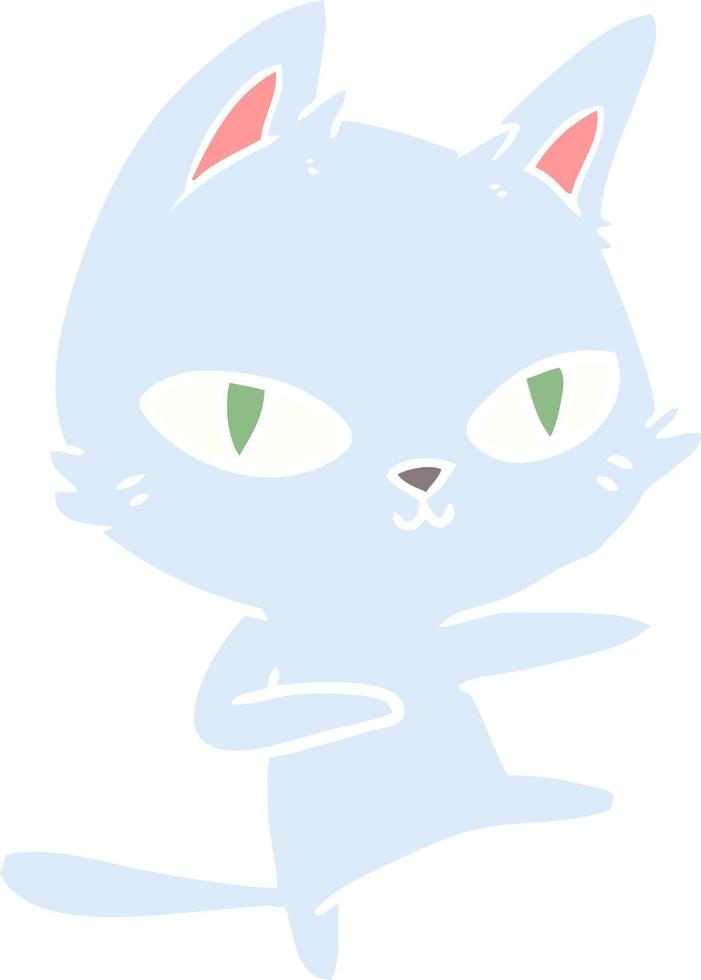 gato de dibujos animados de estilo de color plano bailando vector