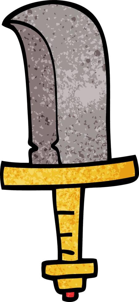 cartoon doodle old dagger vector