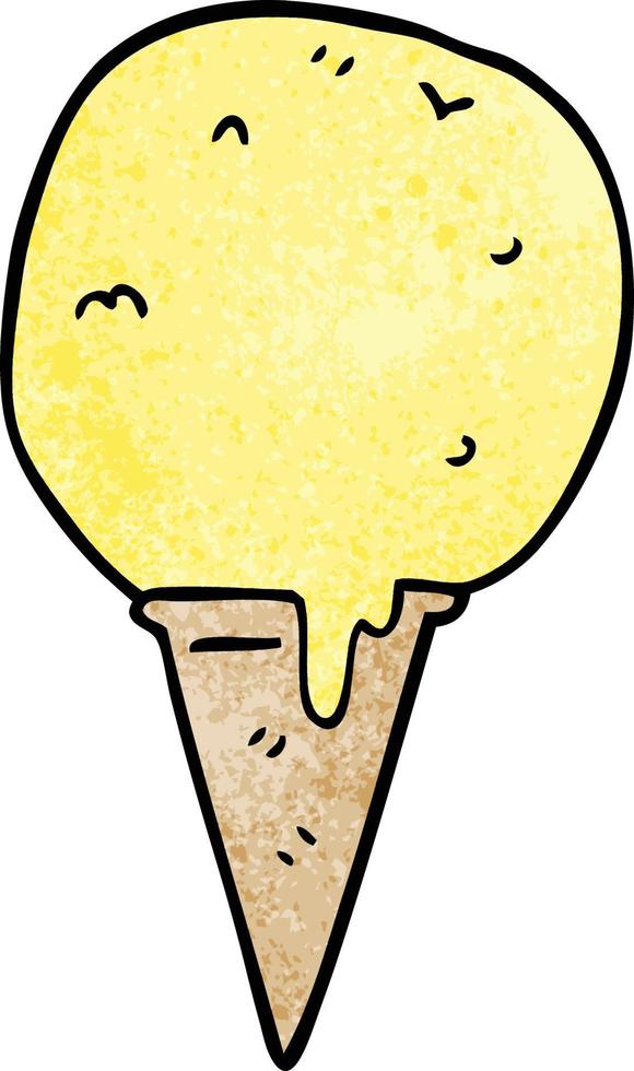 cartoon doodle ice cream cone vector