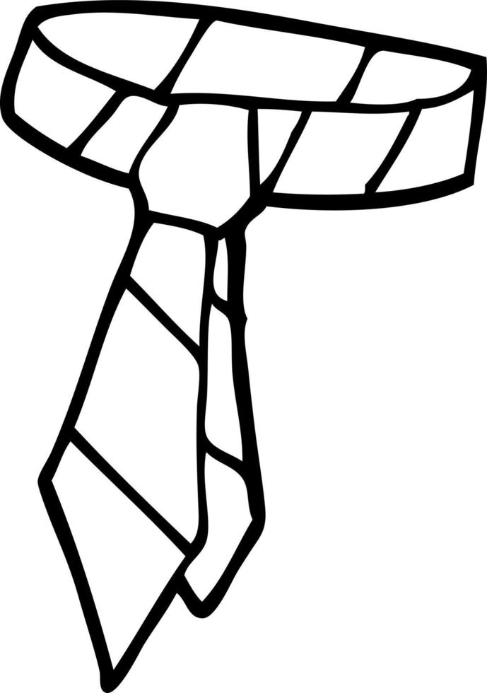 line drawing cartoon striped tie vector