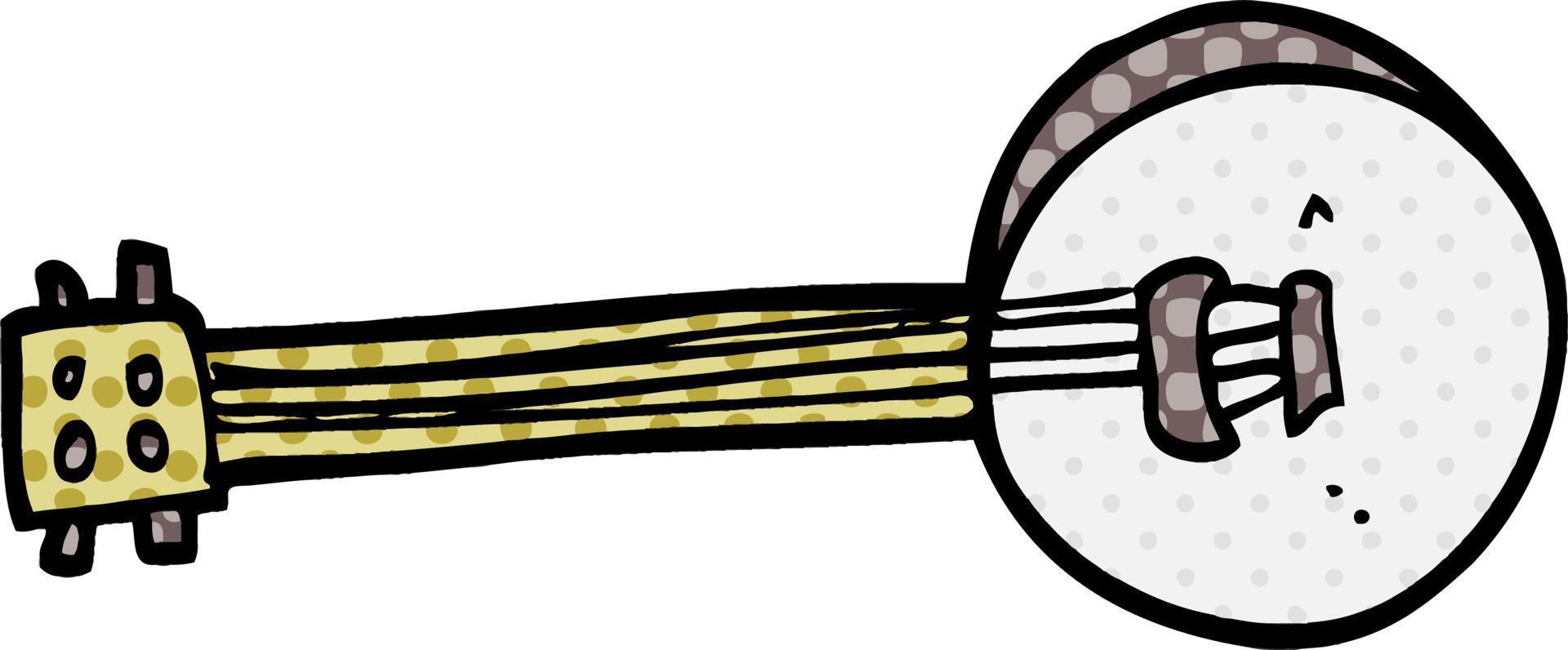 cartoon doodle banjo vector