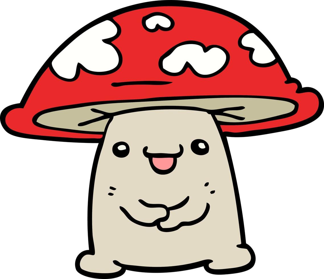 cartoon mushroom character vector