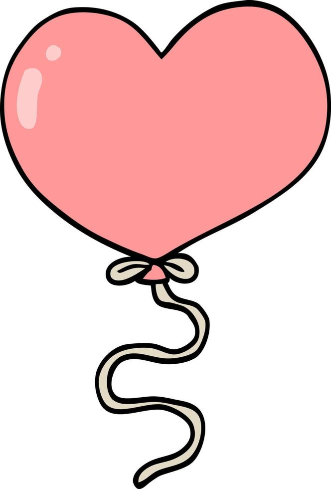 globo de corazón de amor de dibujos animados vector
