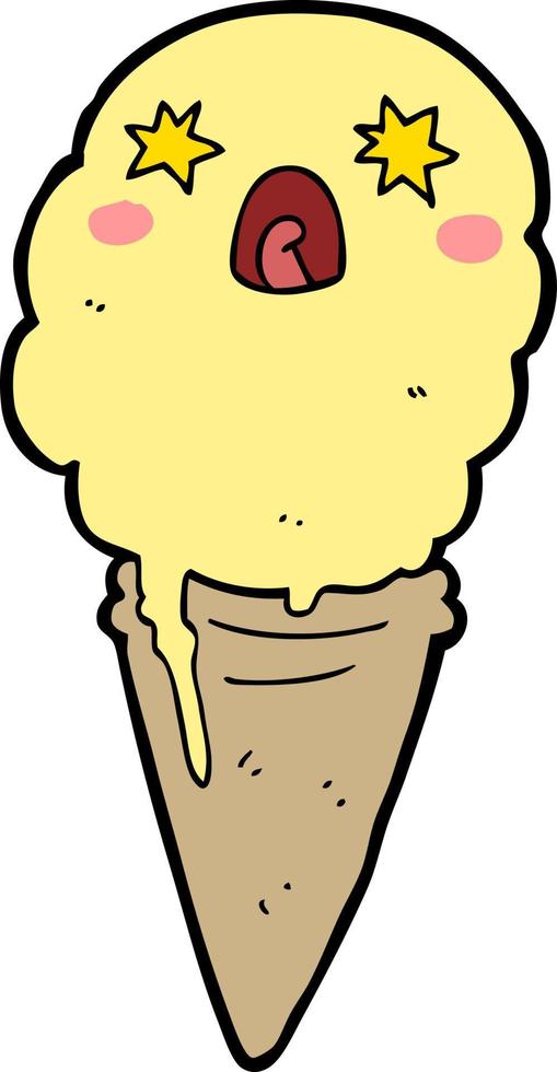 cartoon shocked ice cream vector