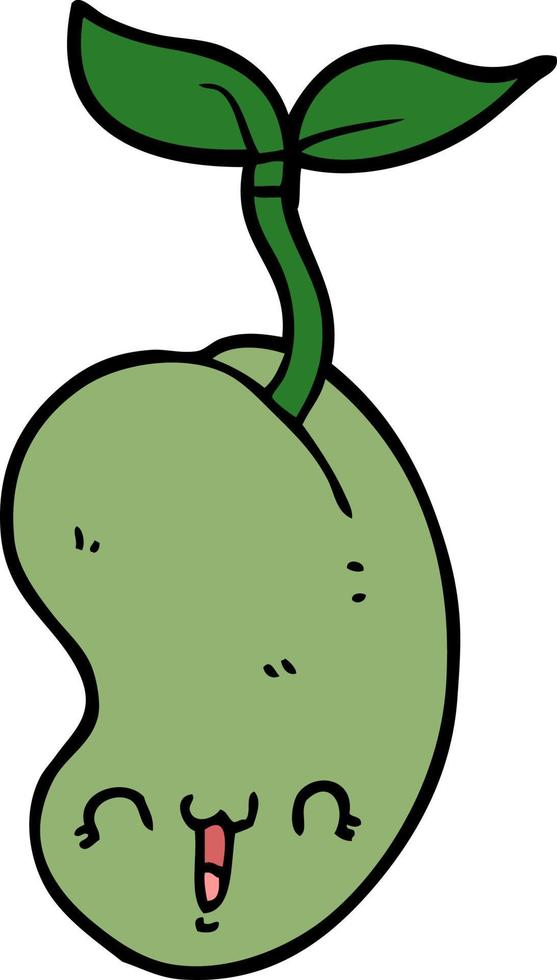 cute cartoon seed sprouting vector