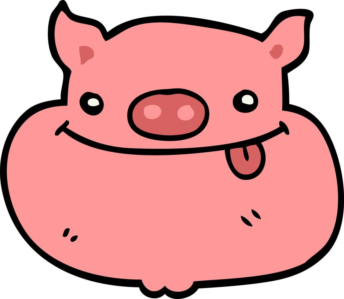 cara de cerdo feliz de dibujos animados vector