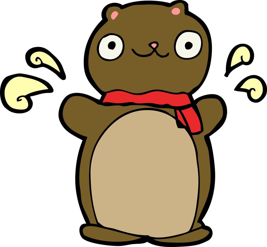 cartoon happy teddy bear vector