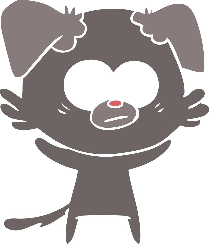 nervous dog flat color style cartoon vector