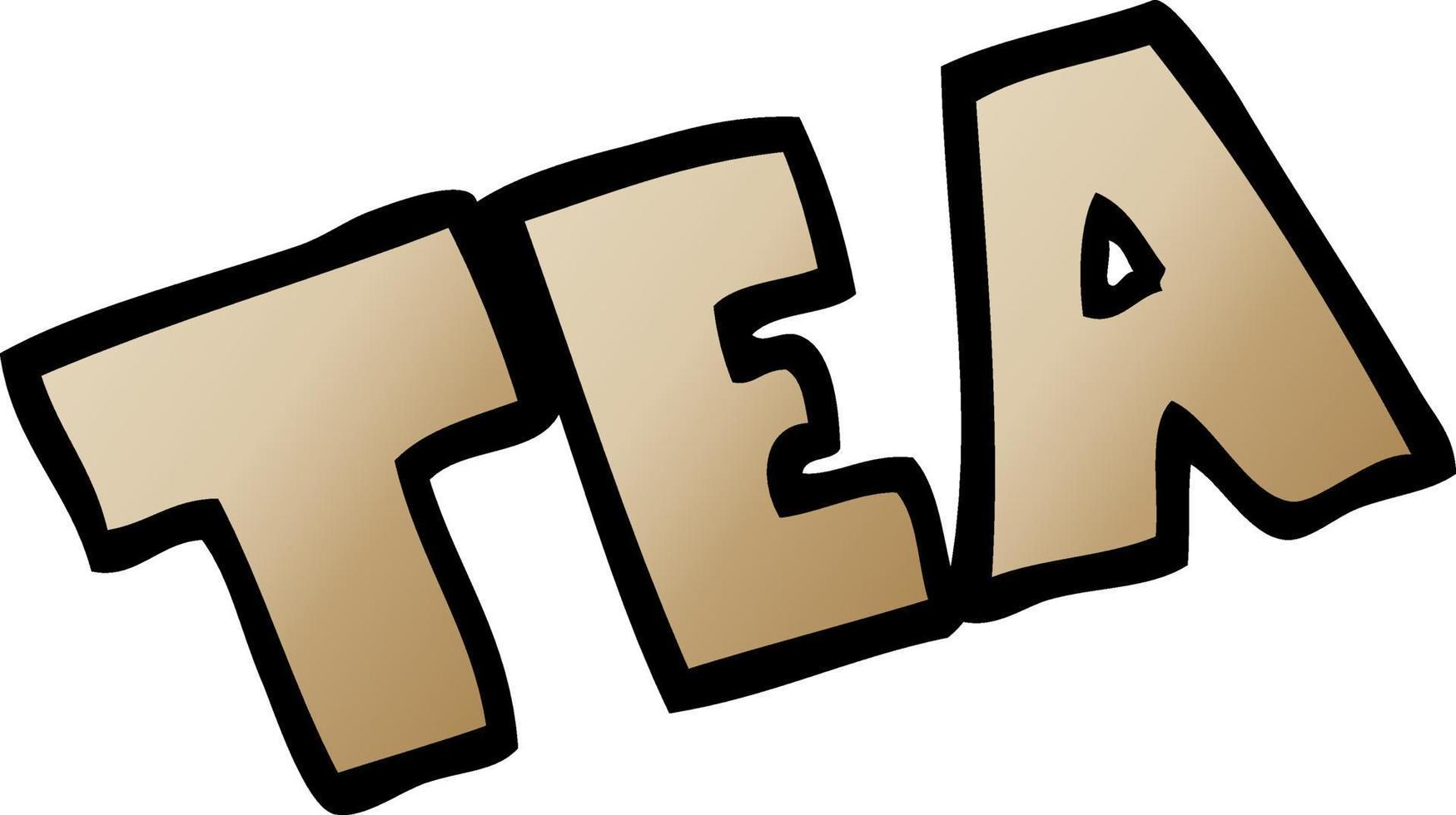 cartoon doodle word tea vector