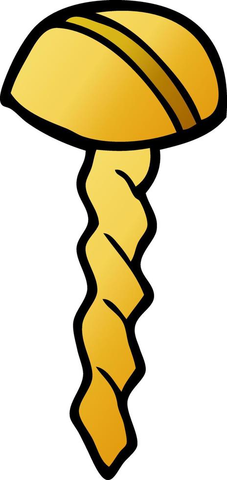 cartoon doodle old brass screw vector