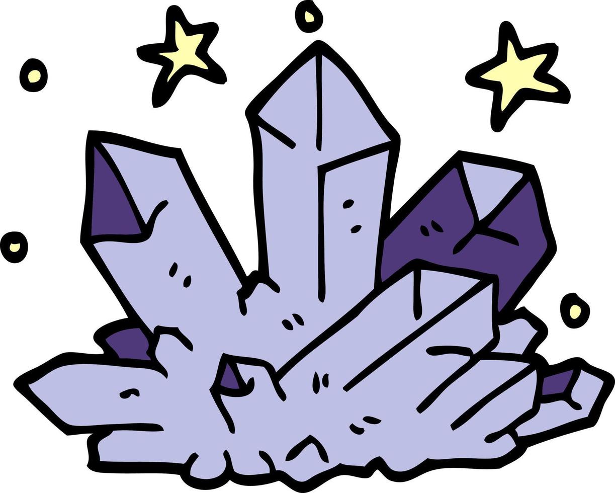 cartoon doodle magical crystal vector