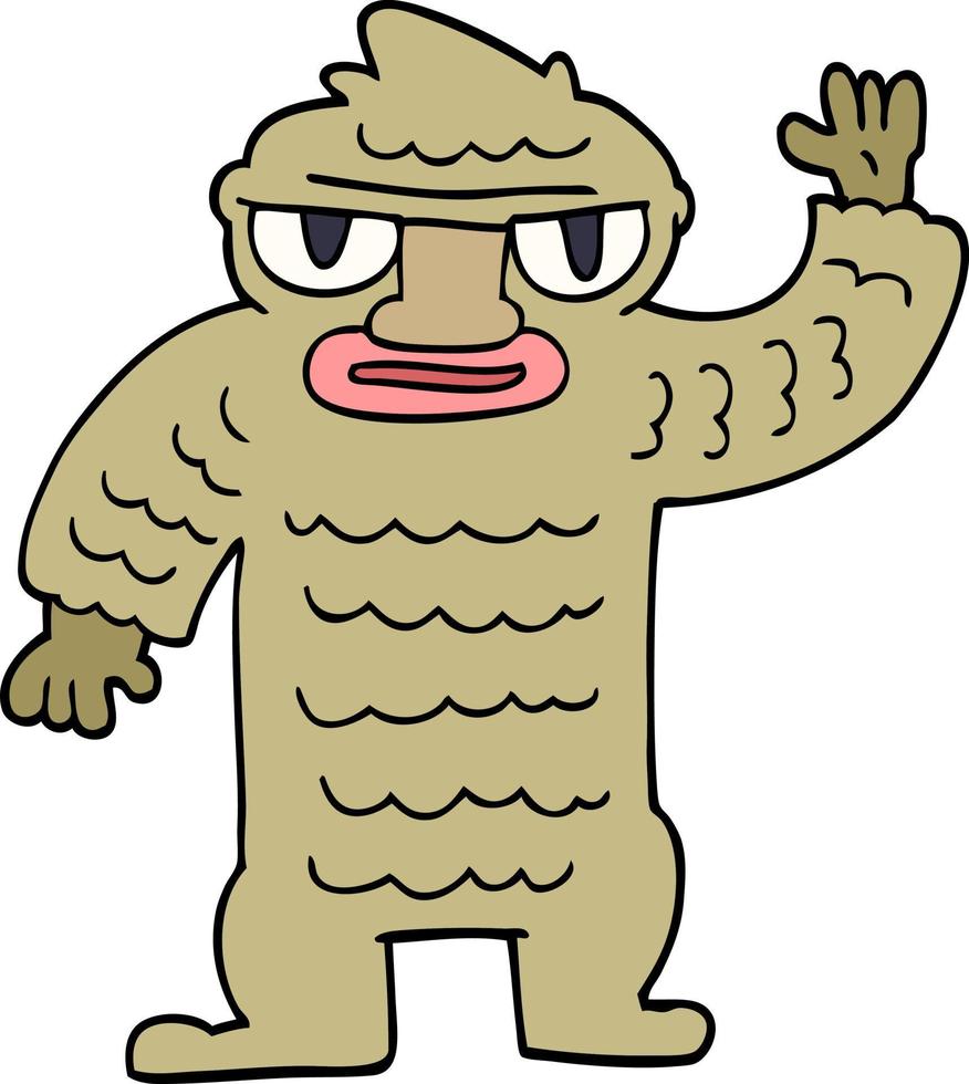 cartoon doodle big yeti vector