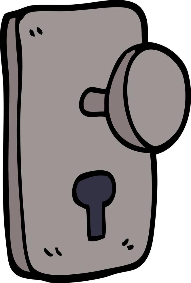 cartoon doodle door handle vector